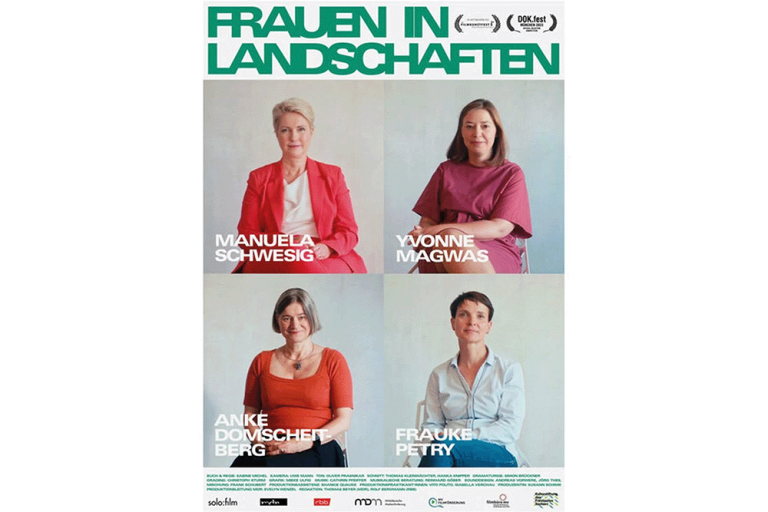 Das Plakat zum Film zeigt die fotos der vier porträtierten Politikerinnen.