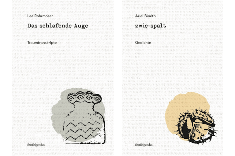 Die Cover der beiden Bücher nebeneinander - auf einem ist ein Gegenstand abgebildet, der eine Vase sein könnte und auf dem anderen eine aufgeplatzte Kastanie