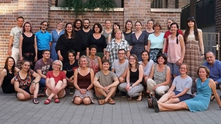 Gruppenfoto der Sängerinnen und Sänger bei einem Probenwochenende