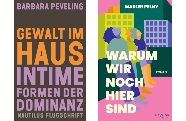 Die Cover der Bücher, die am Abend gelesen werden, nebeneienander