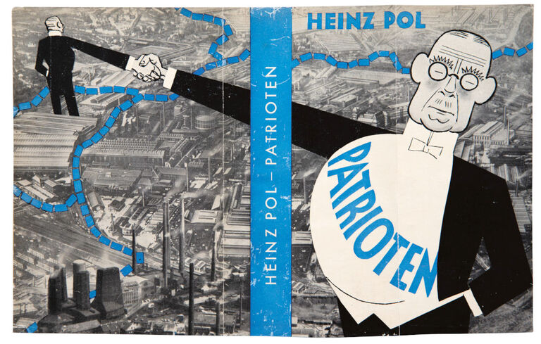 Auf einem historischen Buchumschlag sind zwei Männer im Frack zu sehen, die sich über Ländergrenzen hinweg die Hand reichen.