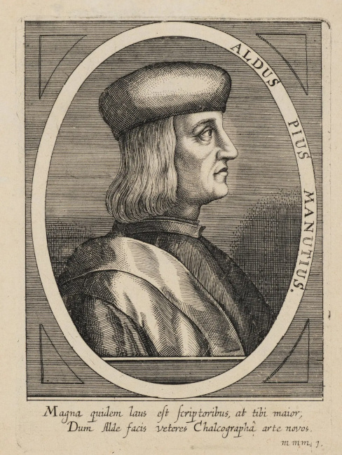 historische Grafik des Buchdrucker im Profil