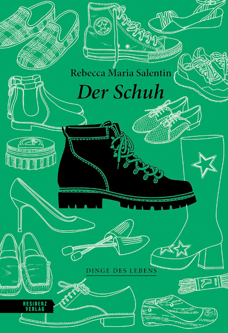 Auf dem Titelbild sind viele unterschiedliche Schuhe und Zubehör wie Schnürsenkel oder Schuhspanner zu sehen.
