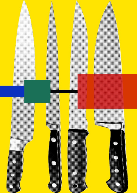 Auf der Grafik zur Ausstellung ist ein Messer-Set zu sehen.