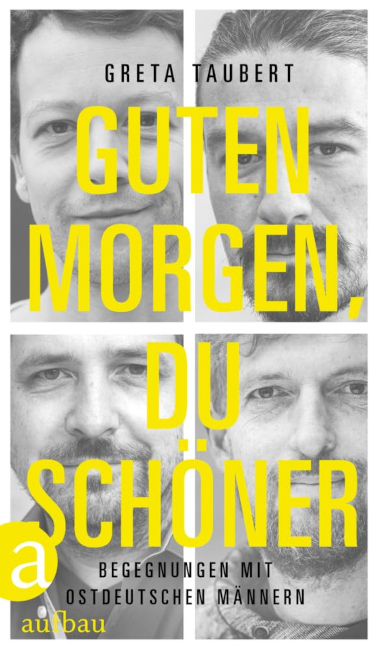 Auf dem buchumschlag sind vier Schwatz-Weiß-Porträts von Männern zu sehen.
