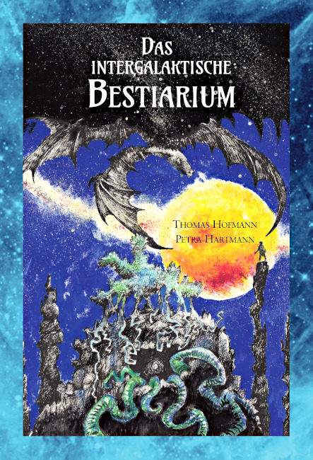 Auf dem Buchumschlag ist ein Fantasie-Planet mit einer Art Drachen zu sehen.