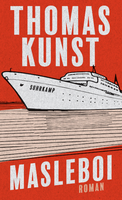 Auf dem buchcover ist die Grafik eines großen, altmodisch anmutenden Dampfers zu sehen, auf des Borwand der Schriftzu "SUHRKAMP" steht zu sehen.