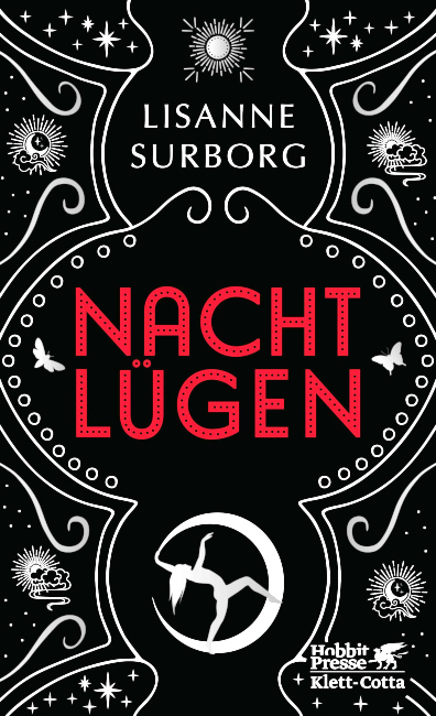 Das Buchcover ist mit Symbolen geschmückt, die an die Zeichen von Sternbildern erinnern.