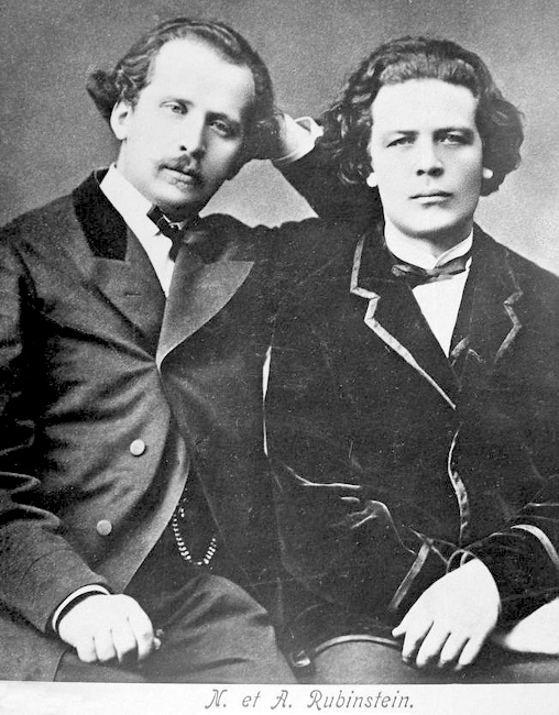 Historisches Porträtfoto der Brüder Anton und Nikolai Rubinstein