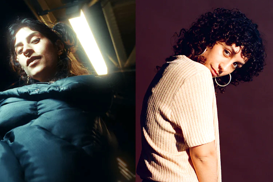 Zwei Porträtfotos der Künstlerinnen nebeneinander