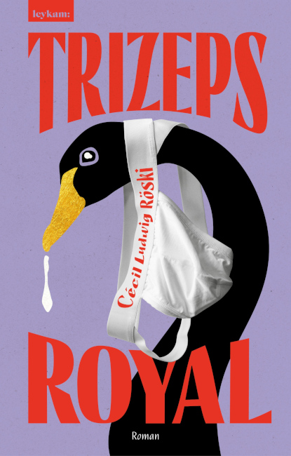 Auf dem Buchcover ist ein schwarzer Schwan mit einer weißen Unterhose um den Hals abgebildet.