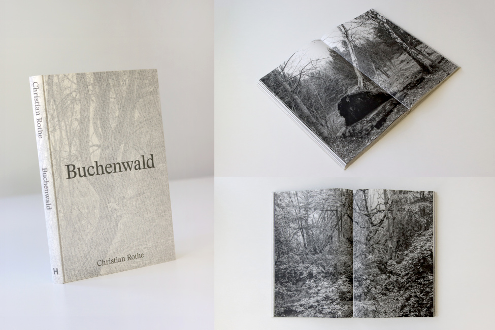 Collage aus dem Cover und zwei Innenansichten des Buches mit Fotos des Waldes auf dem Ettersberg