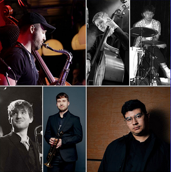 Die Fotos aller sechs Musiker in einer Collage