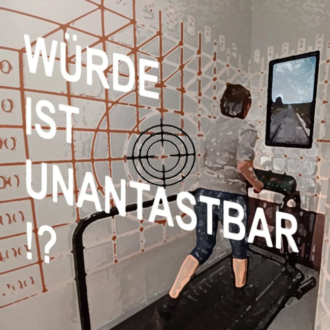 Videostandbild, das eine Person auf einem Fitness-Laufband zeigt